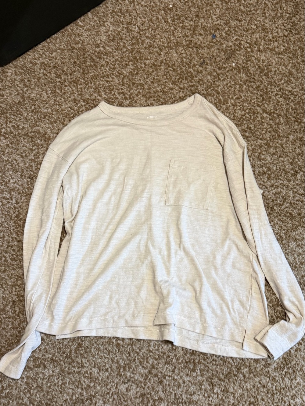 Sonoma Cream Long-Sleeve Pocket Sweatshirt